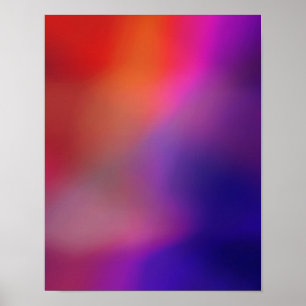 Magenta Roze Oranje Paars en rood gloed Abstract Poster