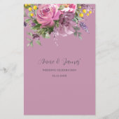 Magenta Roze Paarse Bloemen Boho Chique Bruiloft M (Achterkant)