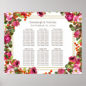 Magenta roze platte rooster poster (Voorkant)