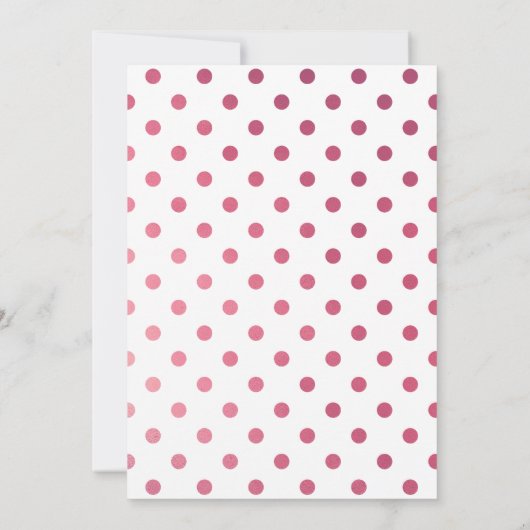 Magenta roze poka dots van het moderne Baby shower Kaart (Achterkant)