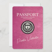 Magenta Roze Puerta Vallarta Paspoort Save The Date (Voorkant)