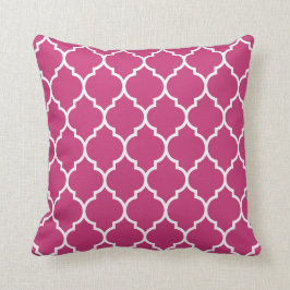 Magenta roze Quatrefoil Patroon Kussen