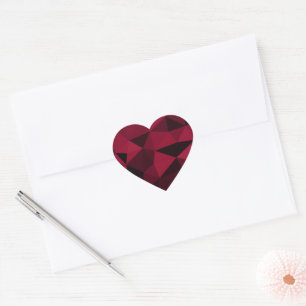 Magenta roze rood donker zwart geometrisch mesh pa hart sticker