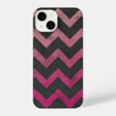Magenta roze rood ombre donkergrijs chevron patroo iPhone hoesje (Achterkant)
