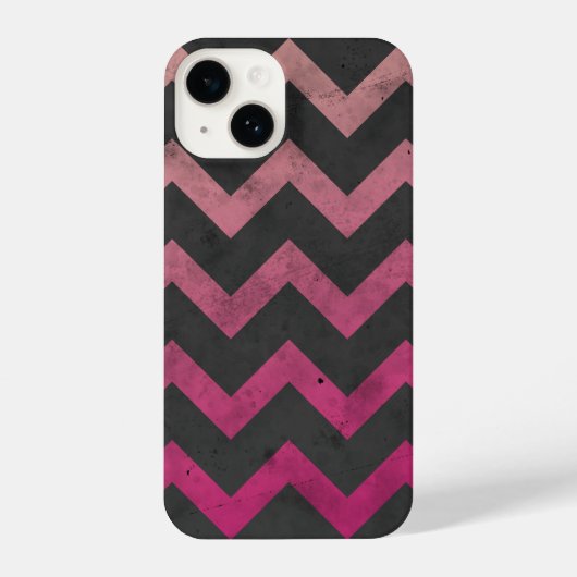 Magenta roze rood ombre donkergrijs chevron patroo iPhone hoesje (Achterkant)