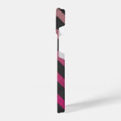 Magenta roze rood ombre donkergrijs chevron patroo iPhone hoesje (Linkerkant)