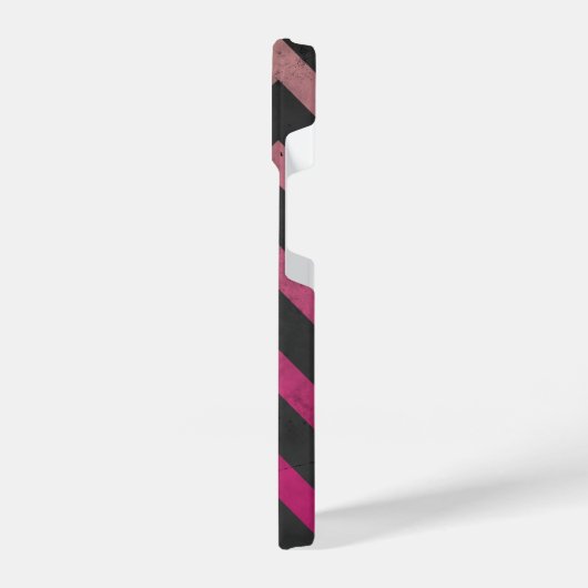 Magenta roze rood ombre donkergrijs chevron patroo iPhone hoesje (Linkerkant)