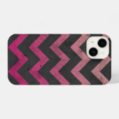 Magenta roze rood ombre donkergrijs chevron patroo iPhone hoesje (Achterkant horizontaal)