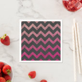 Magenta roze rood ombre donkergrijs chevron patroo servet (Insitu)