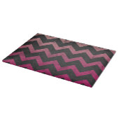 Magenta roze rood ombre donkergrijs chevron patroo snijplank (Hoek)