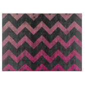 Magenta roze rood ombre donkergrijs chevron patroo snijplank (Voorkant)