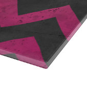 Magenta roze rood ombre donkergrijs chevron patroo snijplank (Hoek)