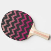 Magenta roze rood ombre donkergrijs chevron patroo tafeltennisbatje (Zijkant)