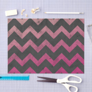 Magenta roze rood ombre donkergrijs chevron patroo tissuepapier