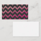 Magenta roze rood ombre donkergrijs chevron patroo visitekaartje (Voorkant / Achterkant)