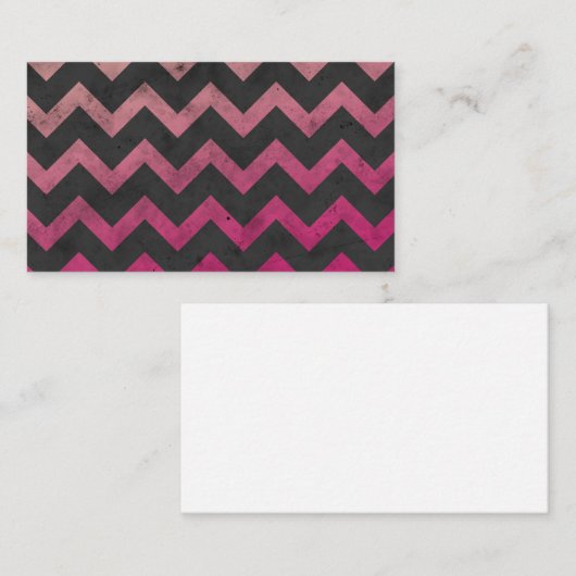 Magenta roze rood ombre donkergrijs chevron patroo visitekaartje (Voorkant / Achterkant)