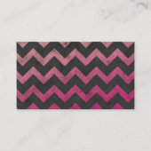 Magenta roze rood ombre donkergrijs chevron patroo visitekaartje (Voorkant)
