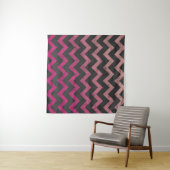 Magenta roze rood ombre donkergrijs chevron patroo wandkleed (In Situ (horizontaal))