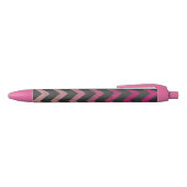 Magenta roze rood ombre donkergrijs chevron patroo zwarte inkt pen (Bovenkant)