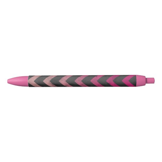Magenta roze rood ombre donkergrijs chevron patroo zwarte inkt pen (Voorkant)