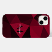 Magenta roze rood zwart geometrie patroon Monogram Case-Mate iPhone Case (Achterkant (horizontaal))