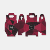 Magenta roze rood zwart geometriepatroon Monogram Bedankdoosjes (Uitgevouwen)