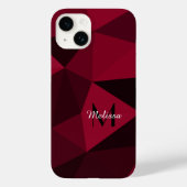 Magenta roze rood zwart geometriepatroon Monogram Case-Mate iPhone Case (Achterkant)