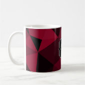 Magenta roze rood zwart geometriepatroon Monogram Koffiemok (Links)