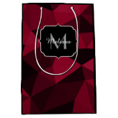 Magenta roze rood zwart geometriepatroon Monogram Medium Cadeauzakje (Voorkant)