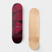 Magenta roze rood zwart geometriepatroon Monogram Persoonlijk Skateboard (Voorkant)