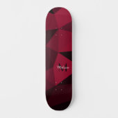 Magenta roze rood zwart geometriepatroon Monogram Persoonlijk Skateboard (Voorkant)