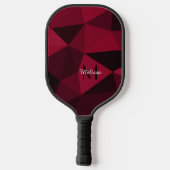 Magenta roze rood zwart geometriepatroon Monogram Pickleball Paddle (Achterkant)