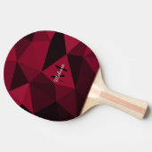 Magenta roze rood zwart geometriepatroon Monogram Tafeltennisbatje (Zijkant)