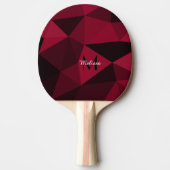 Magenta roze rood zwart geometriepatroon Monogram Tafeltennisbatje (Voorkant)