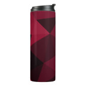 Magenta roze rood zwart geometriepatroon Monogram Thermosbeker (Gedraaid links)