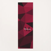 Magenta roze rood zwart geometriepatroon Monogram Yogamat (Voorkant)