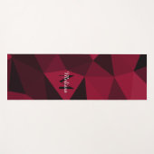 Magenta roze rood zwart geometriepatroon Monogram Yogamat (Voorkant (horizontaal))