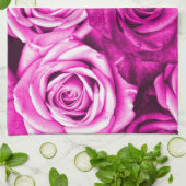  Magenta roze rozen bloemkool Theedoek (Gevouwen)