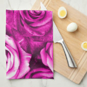  Magenta roze rozen bloemkool Theedoek (Quarter Fold)