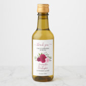 Magenta Roze Rozen Elegante bruiloft Bedankt Mini Wijn Etiket (Voorkant)