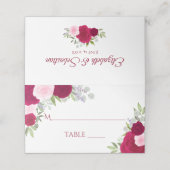 Magenta & Roze Rozen Elegante bruiloft Schrijf-In Plaatskaartje (Buitenkant ongevouwen)