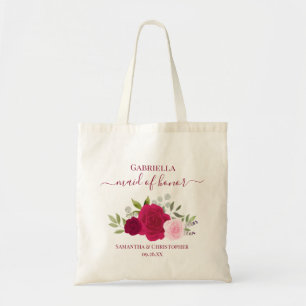 Magenta Roze Rozen Elegante Ere-dame Trouwfeest Tote Bag