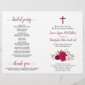 Magenta & Roze Rozen Katholieke Trouwprogramma (Voorkant)