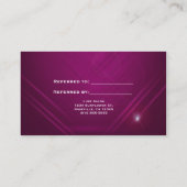 Magenta Roze Sparkle Salon VERWIJST EEN VRIEND Kaa Aanbevelingskaartje (Achterkant)