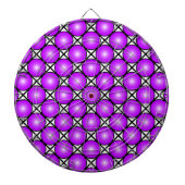 Magenta roze Stippen Black White Lattice Patroon Dartbord (Voorkant)