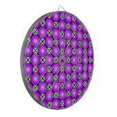 Magenta roze Stippen Black White Lattice Patroon Dartbord (Voorkant Links)