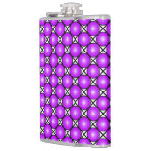 Magenta roze Stippen Black White Lattice Patroon Heupfles (Links)