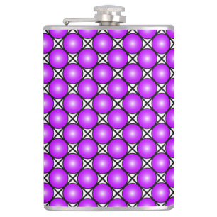 Magenta roze Stippen Black White Lattice Patroon Heupfles