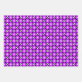 Magenta roze Stippen Black White Lattice Patroon Inpakpapier Vel (Voorkant 2)