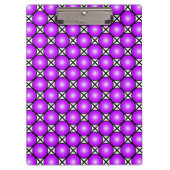Magenta roze Stippen Black White Lattice Patroon Klembord (Voorkant)